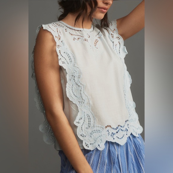 Anthropologie Cutwork Lace Hanky Blouse - NEW - Picture 2 of 4